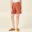 Bermuda large ceinturé orange femme