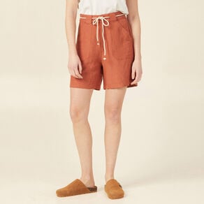 bermuda large ceinture orange femme Bermuda large ceinturé orange femme
