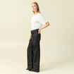 Pantalon wide large taille haute gris fonc&eacute; femme