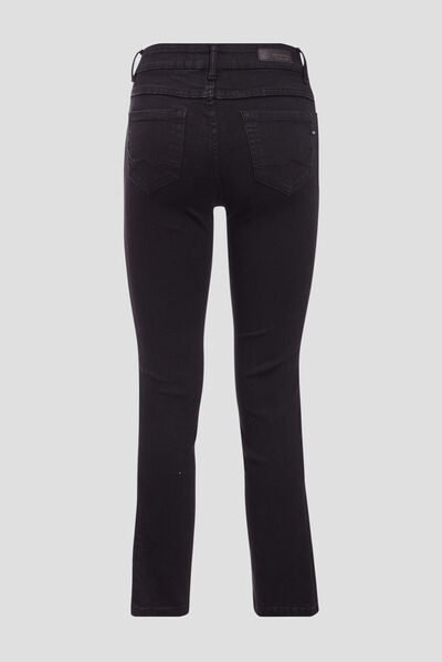Jeans regular 7/8ème denim noir femme