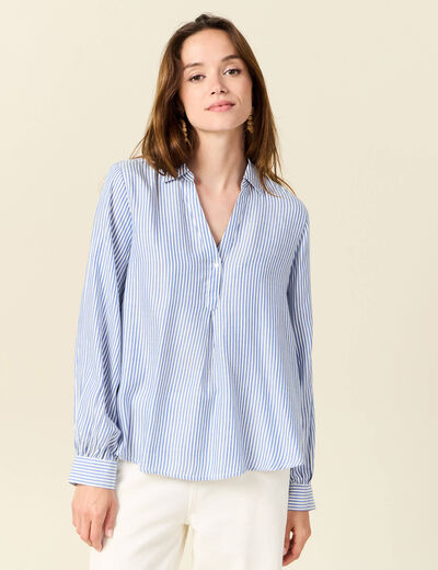 Blouse manches longues ecru femme