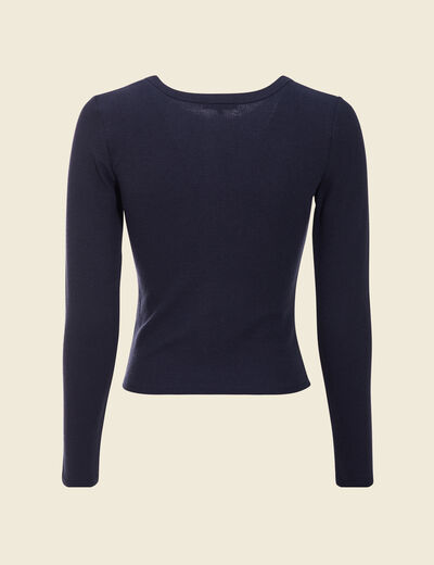 T-shirt manches longues bleu marine femme