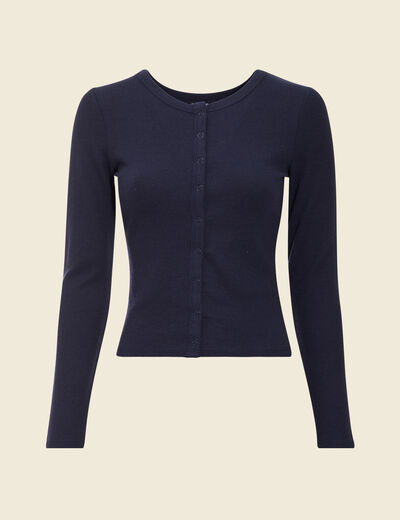 T-shirt manches longues bleu marine femme