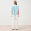 Chemise manches 3/4 bleu clair femme