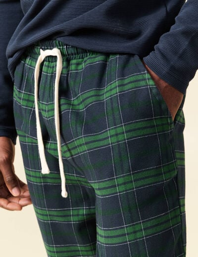 Pyjama haut et bas bleu marine homme