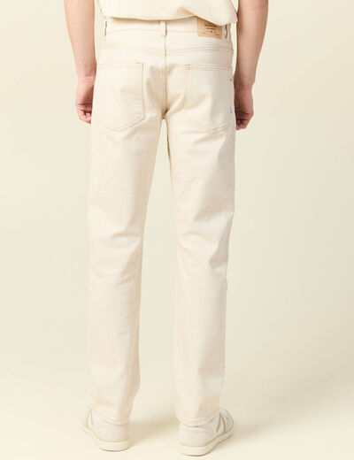 Jeans regular 5 poches denim beige homme