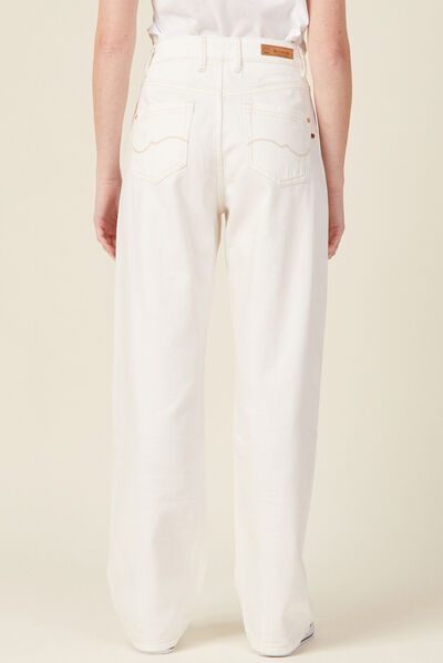 Jeans éco-responsable denim blanc femme