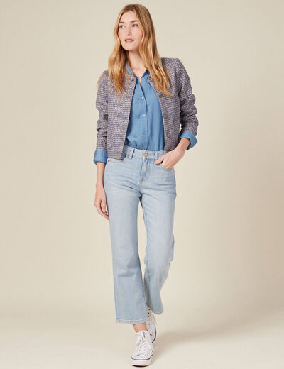 Veste droite éco-responsable bleu femme