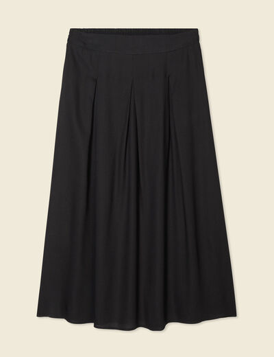 Jupe longue évasée noir femme