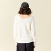 Pull manches longues r&eacute;versible ecru femme