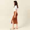 Jupe longue ajustée en tricot orange foncé femme