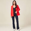 Veste esprit blazer cintrée rouge foncé femme