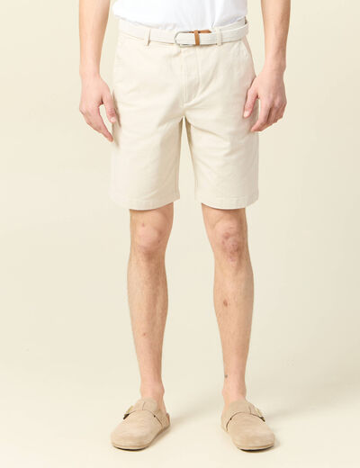Bermuda droit chino ceinture sable homme