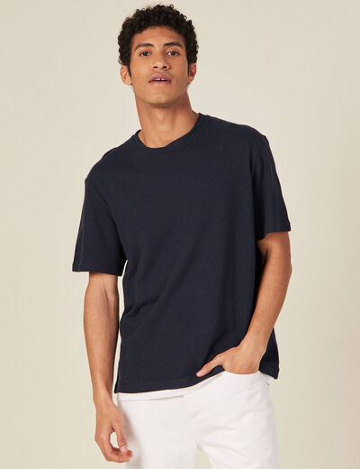 T-shirt manches courtes bleu marine homme