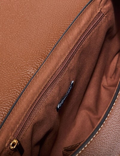 Sac besace avec anse corde marron femme