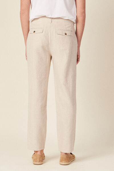 Pantalon chino à coulisse ecru homme
