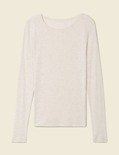 T-shirt femme maille unie Instinct beige femme