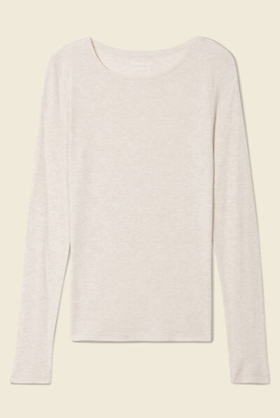 T-shirt femme maille unie Instinct beige femme