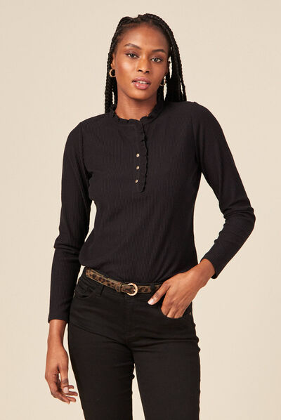 T-shirt manches longues noir femme