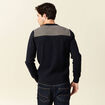 Pull manches longues bleu marine homme