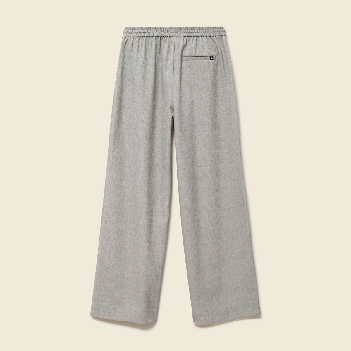Pantalon taille haute fluide gris clair femme