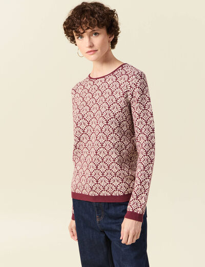 Pull manches longues bordeaux femme