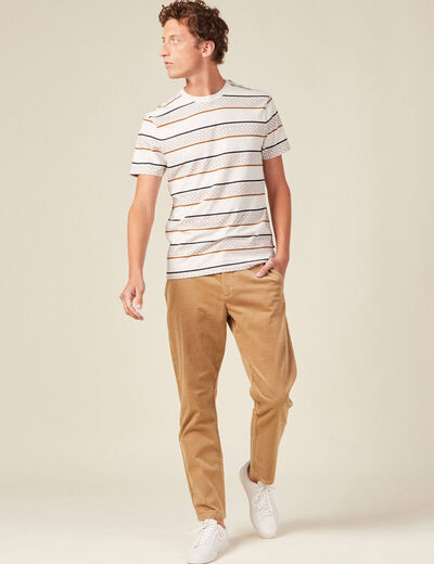 T-shirt manches courtes marron homme