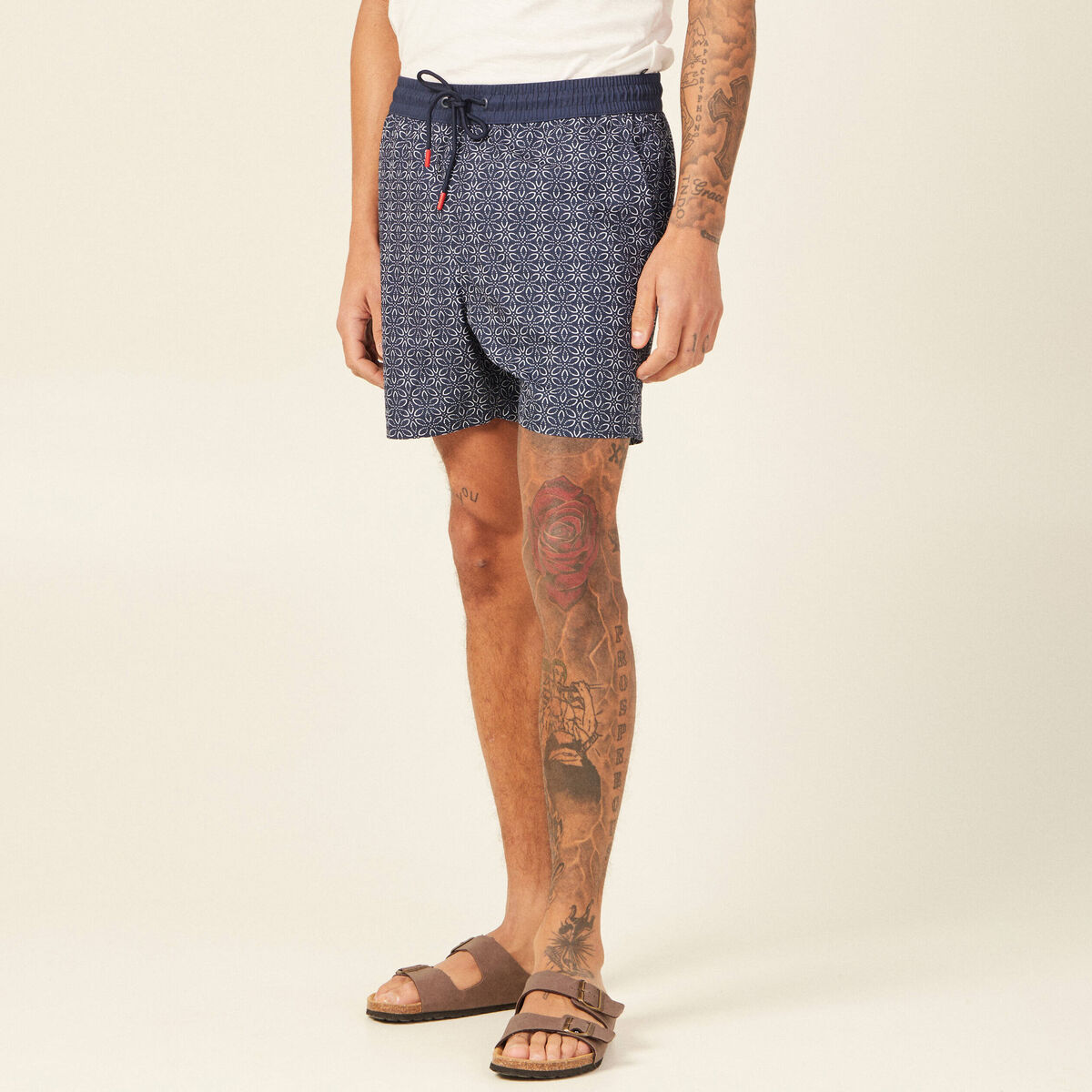 Short de bain bleu marine homme