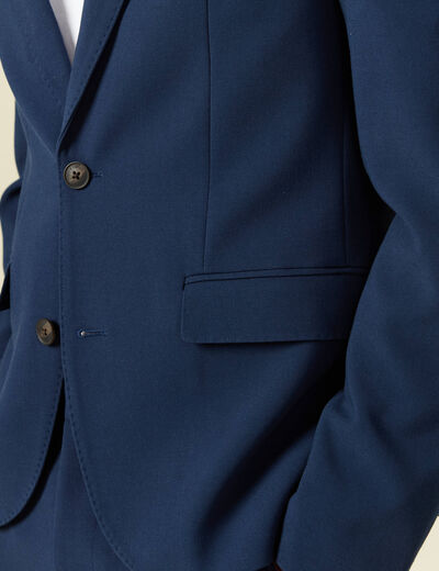 Blazer manches longues col tailleur bleu marine homme