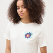 T-shirt droit col rond manches courtes ecru femme