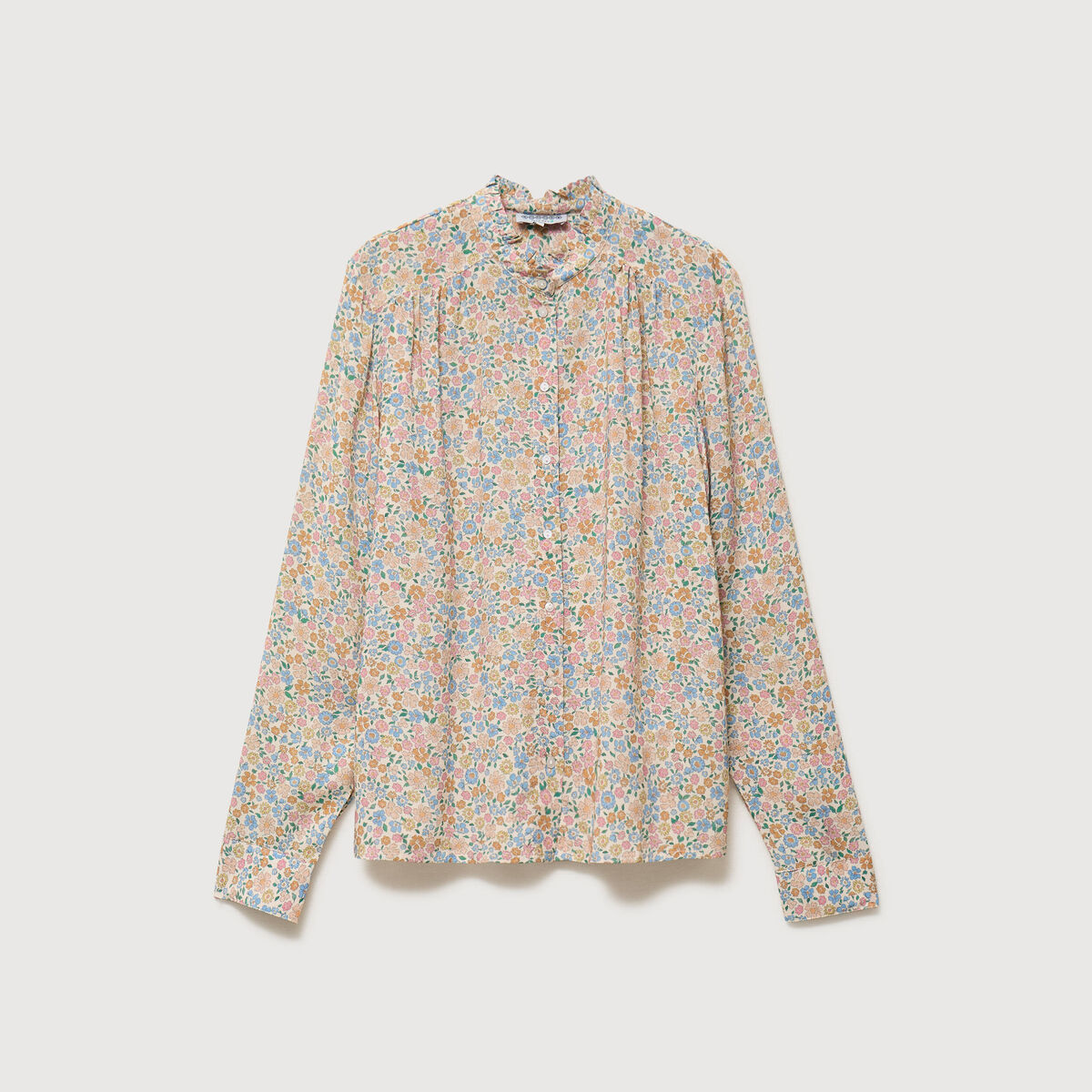 Chemise manches longues fluide bleu pastel femme
