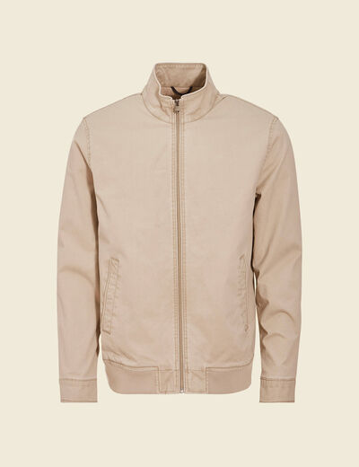 Blouson droit zippé sable homme