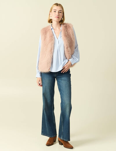 Blouse manches longues bleu femme