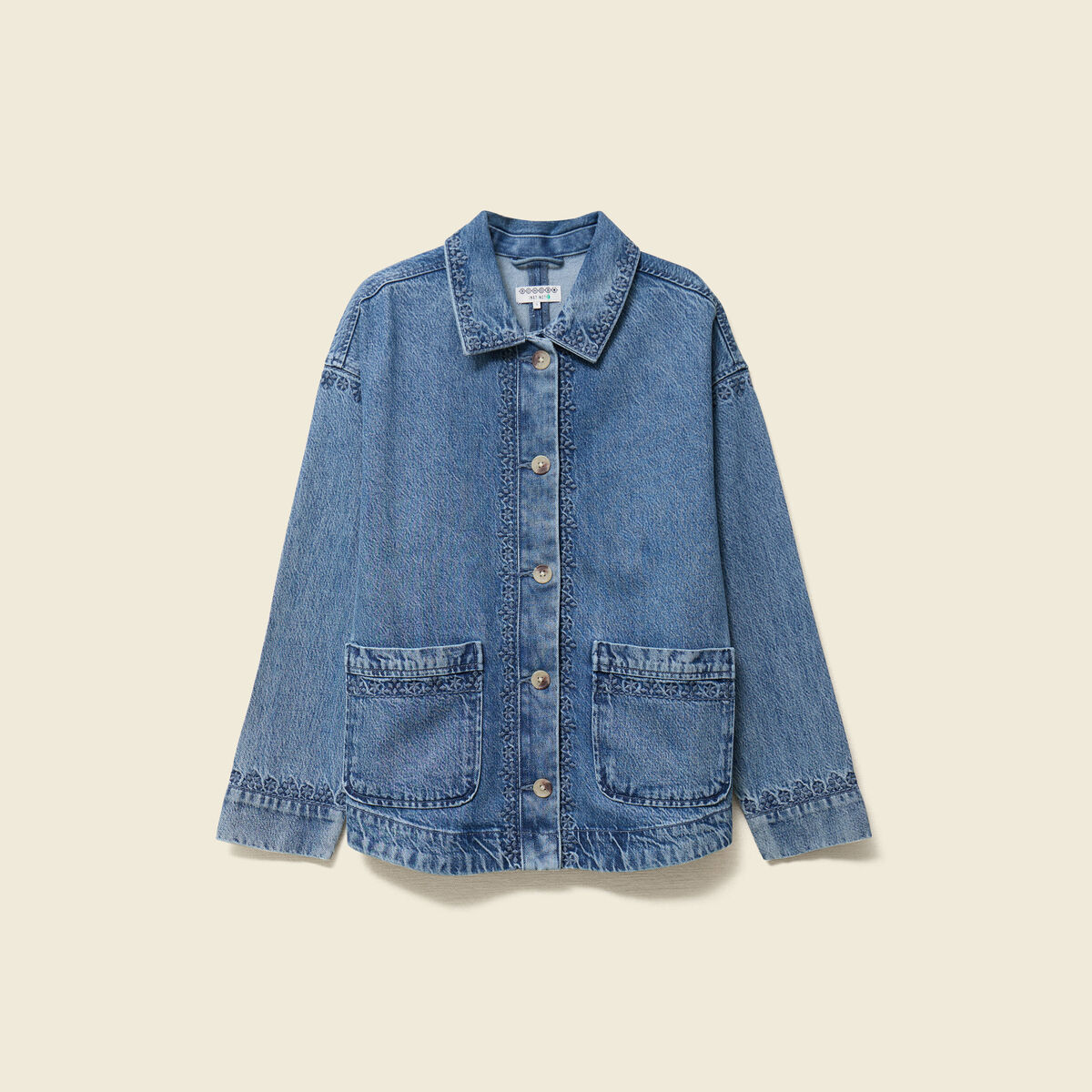 Surchemise en jeans manches longues denim dirty femme