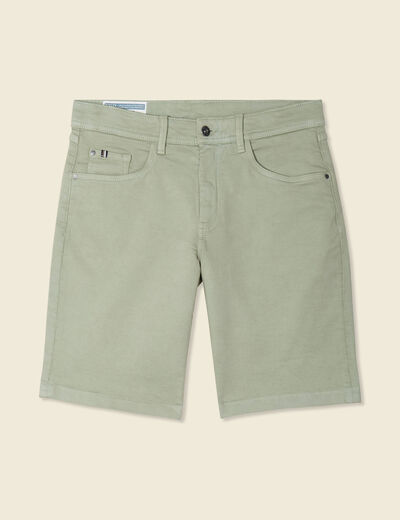 Bermuda droit 5 poches vert olive homme