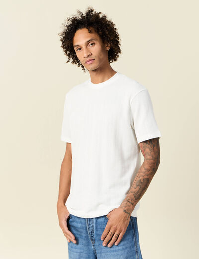 T-shirt manches courtes ecru homme
