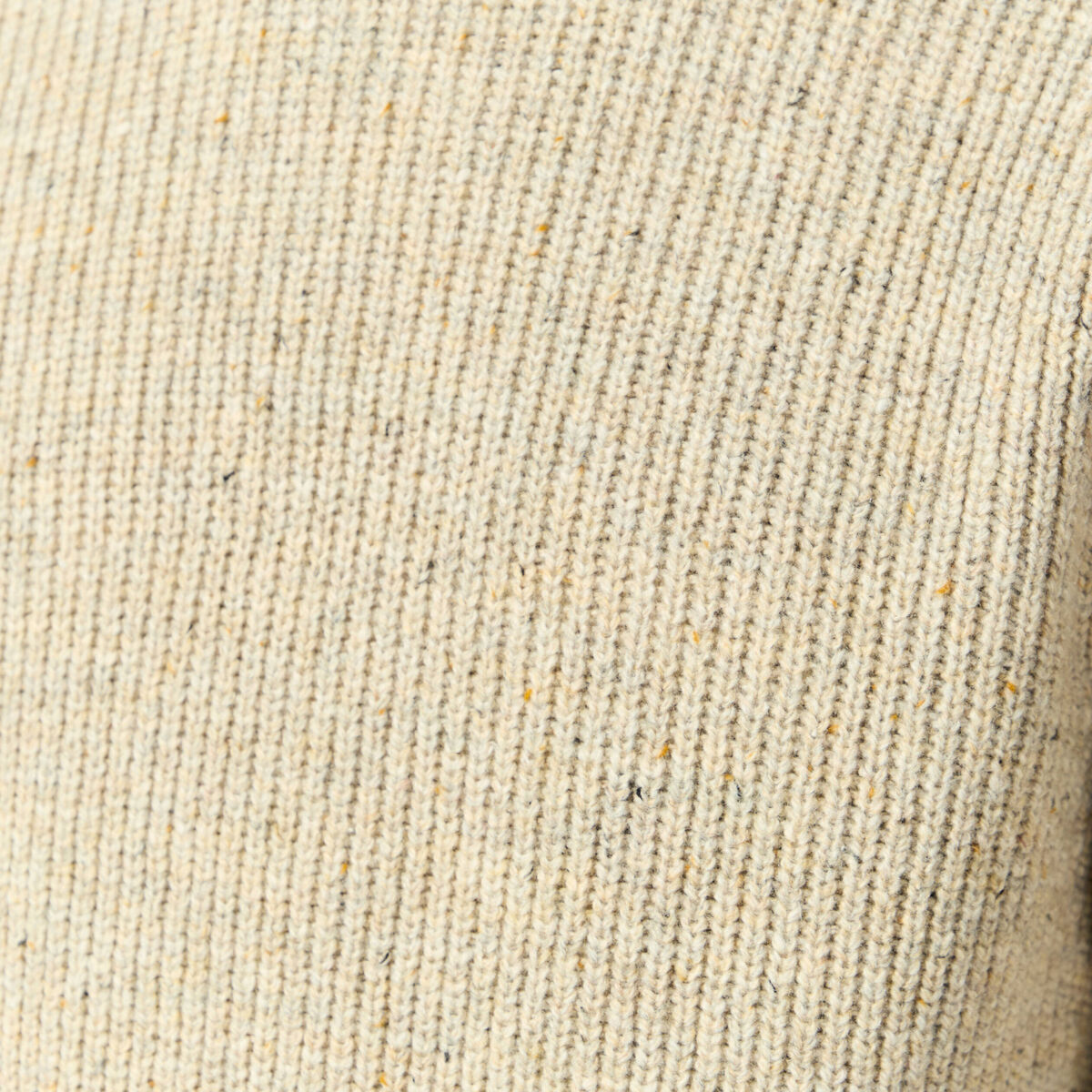 Pull droit manches longues beige homme