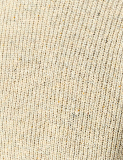 Pull droit manches longues beige homme