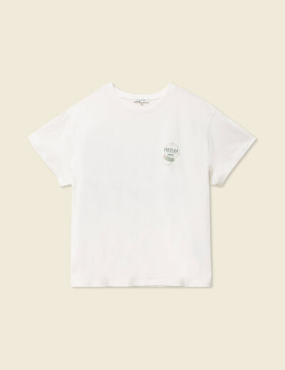T-shirt manches courtes ecru femme