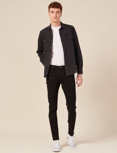 Jeans slim longueur 32 denim noir homme