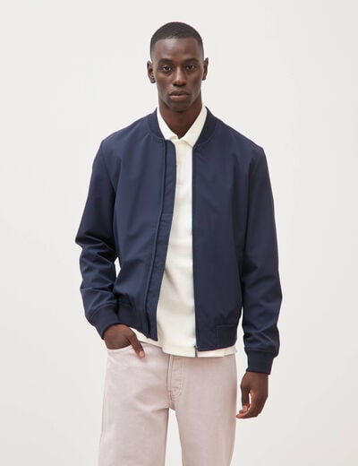 Blouson manches longues doubl&eacute; bleu marine homme