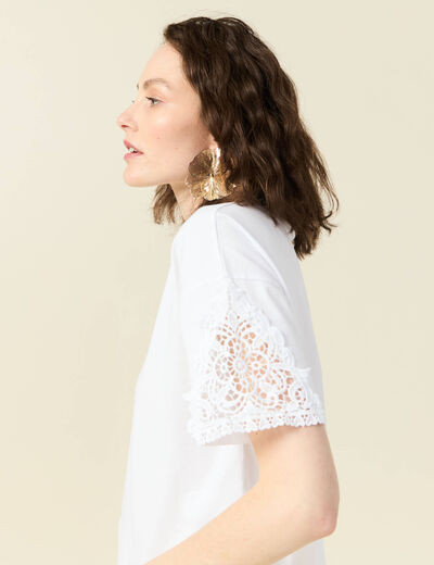 T-shirt manches courtes blanc femme
