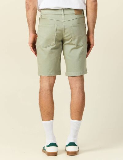 Bermuda droit 5 poches vert olive homme