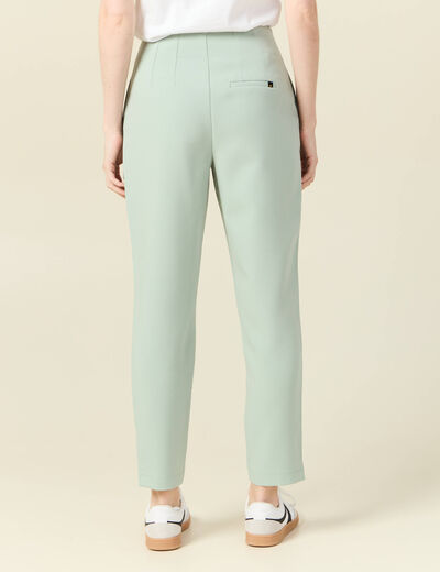 Pantalon cigarette vert olive femme
