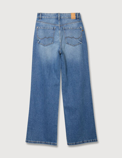 Jeans large taille haute denim stone femme