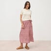 Jupe fluide rose framboise femme