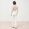Jeans large taille haute denim blanc femme