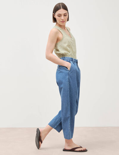 Jeans slouchy taille haute denim used femme