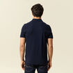 Polo cintré manches courtes en coton bleu marine homme