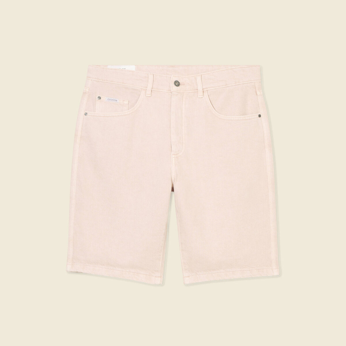 Bermuda droit en jean rose homme